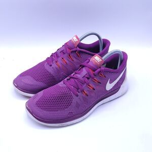 Nike Free 5.0 Athletic Lace Up Shoe Womens Size 8.5 642199-501 Purple White